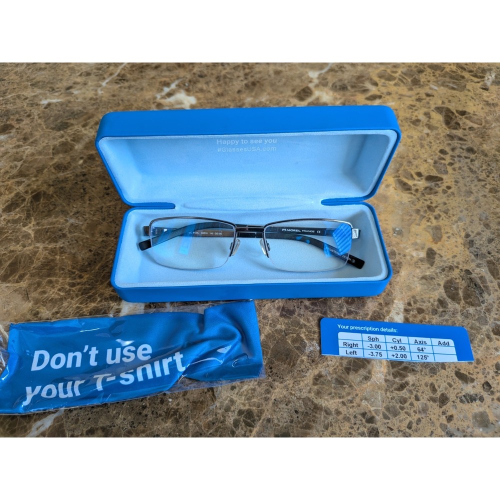 Morel Eyeglasses Lightec 8122L 8122/L GG042 Brown Half Rim Optical Frame 55mm